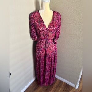 Zara TRF Pink Multicolor Floral duster size S